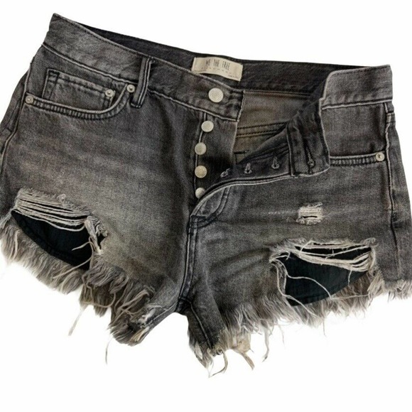 Free People Pants - Free People Distressed Denim Raw Hem Shorts